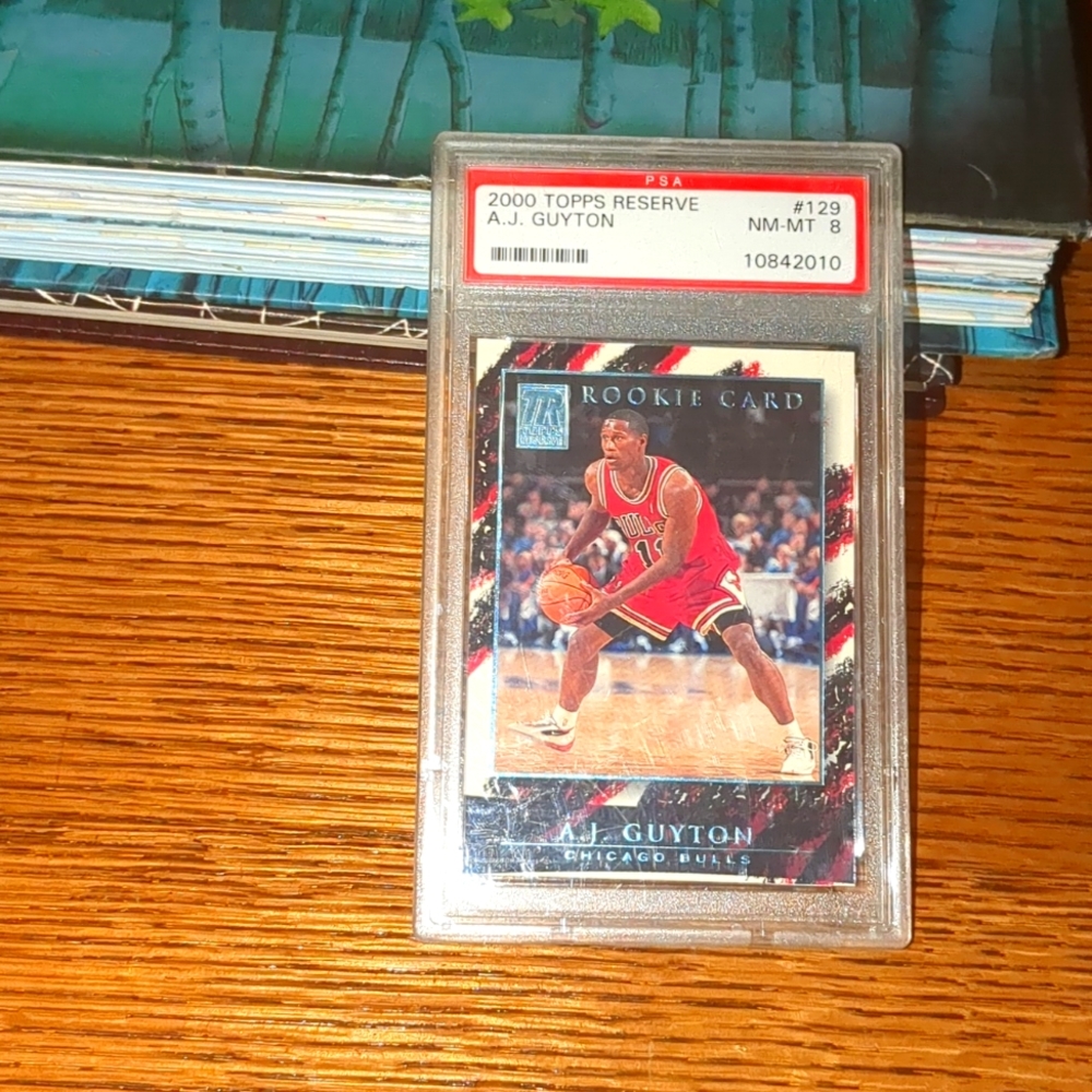 2000 tops reserve number 129 AJ g u y t o n rookie card Chicago bulls